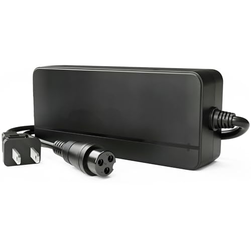 BICMDO 24V 2A Scooter Battery Charger for Razor E100 E200 E300 E125 E500, 3-Prong Matte Black