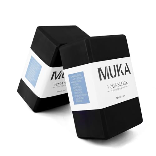 EVA Foam Yoga Blocks - 2 Pack 4x6x9 Inch - Black