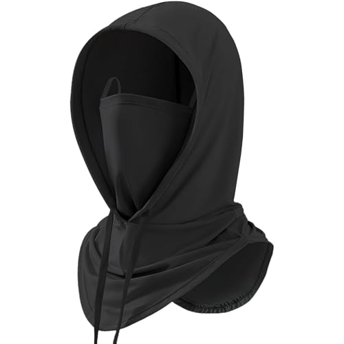 Balaclava Sun UV Protection Hood - Breathable Full Head Mask - Black