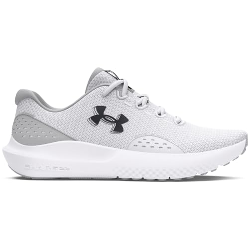 Under Armour Men's Charged Surge 4 Sneakers - White/Halo Gray/Black, Size 9.5