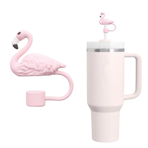 Flamingo Straw Cover for 10mm Tumbler Straws - Reusable PVC Topper