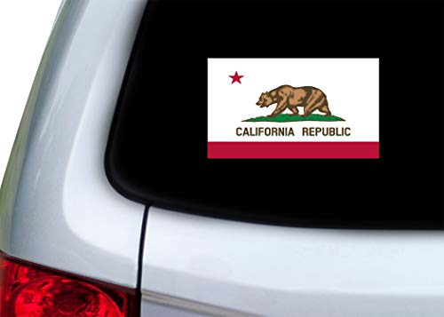 California Republic State Flag Car Decal - 3x5 Inch Vinyl Bumper Sticker