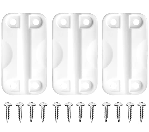Cooler Latch Replacement Kit - High Strength Hinges & Screws - White 3-Pack