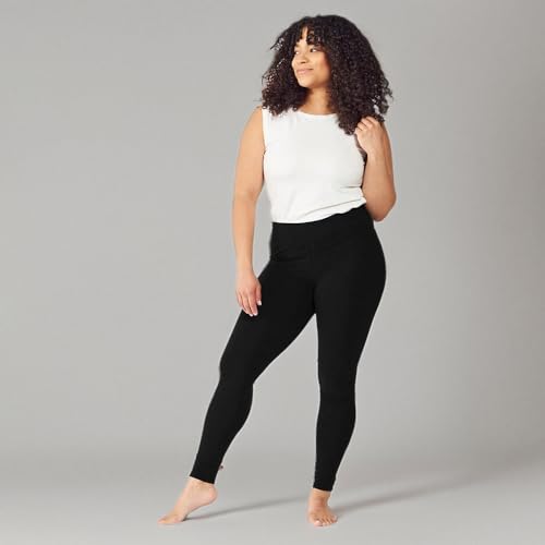 Maggie's Organic Cotton Base Layer Leggings - Large Black Ankle Length, Soft & Stretchy