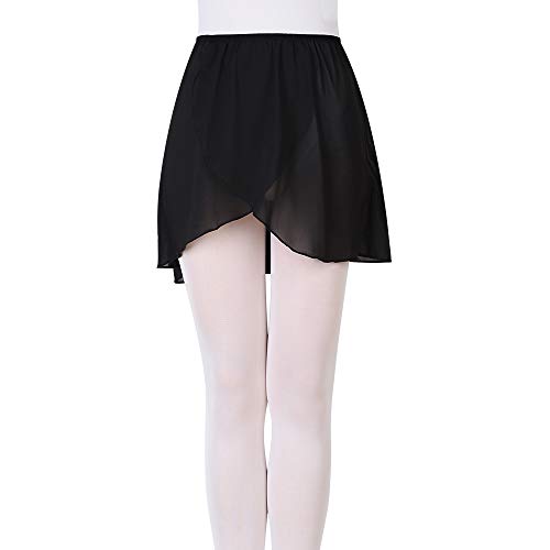 Eastbudd X-Large Black Ballet Wrap Skirt for Women & Girls Chiffon Dancewear