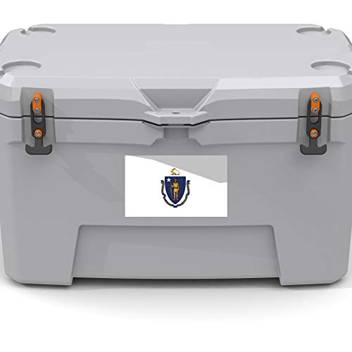 Massachusetts State Flag Decal Stickers - 2-Pack, 5x3 Inches