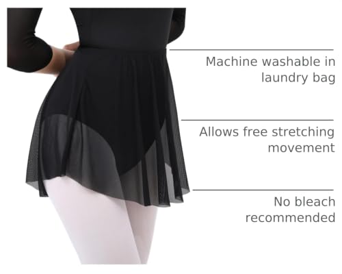 Gorchoc Toddler Ballet Wrap Skirt Medium Black Sheer Elastic Mesh Dance Skirt