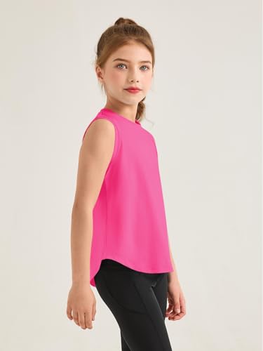 Kids Athletic Tank Tops - Sleeveless Active Yoga Shirts 5-14 Years