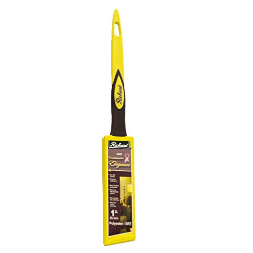 Richard 80839 Angled Paint Brush, 1 in, Polyester SRT, Stainless Steel, Ergonomic, Soft Grip, Yellow