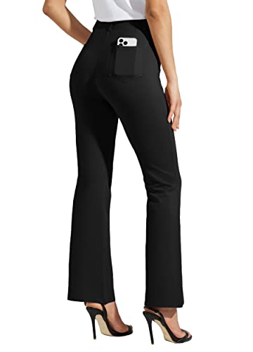 Willit Women’s Yoga Dress Pants Bootcut 28in (Med/Petite) Black