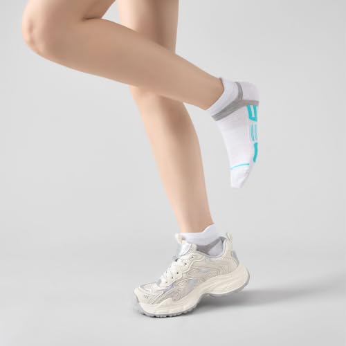 Shnn 15 Pairs Women's Ankle Socks - Breathable Casual Low Cut Socks with Heel Tab, White/Black/Gray, Size 6-10