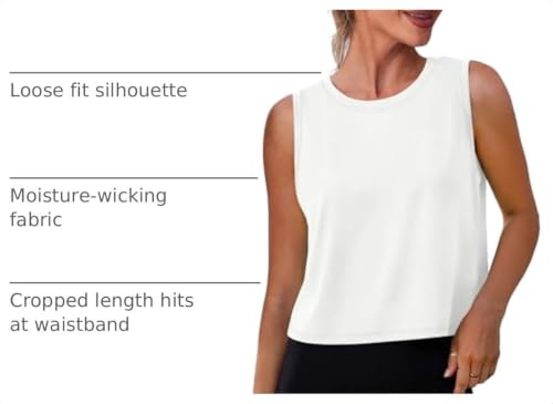 Alaroo Workout Tank Tops for Women Sleeveless Crop Top Lightweight