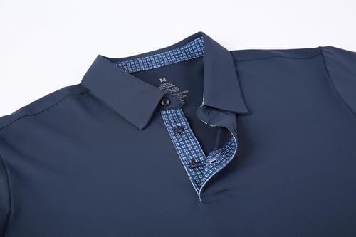 Alex Vando Men's Quick-Dry Navy Golf Polo Shirt XL Short Sleeve