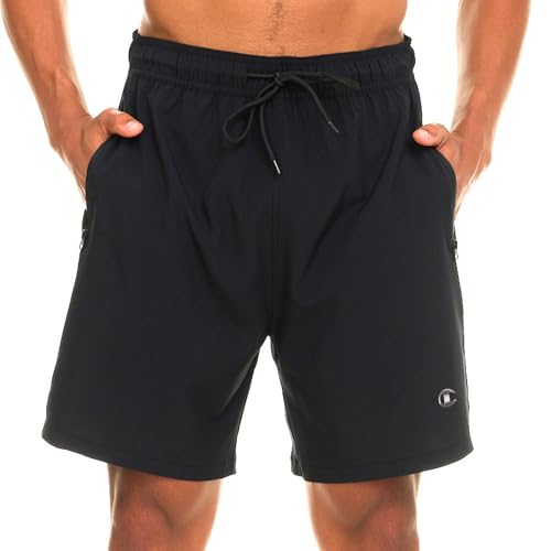 Champion Men's 7" Board Shorts with Compression Liner – Black, Medium