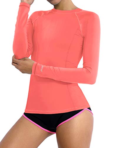 Bubblelime Long Sleeve Rashguard for Women - Coral, Small