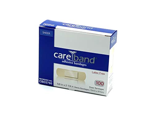 Sterile Sheer Adhesive Bandages - 5/8" x 2 1/4" - 100 Pack