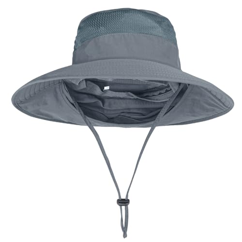 Sun Hat with Neck Flap for Men & Women - UPF 50+ Water Resistant Bucket Hat