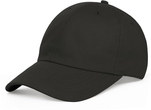 Unisex Baseball Cap - 100% Cotton Dad Hat - One Size / Black