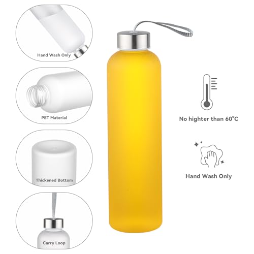 Novelinks 4 Pack 27oz Clear Plastic Water Bottles with Airtight Lids