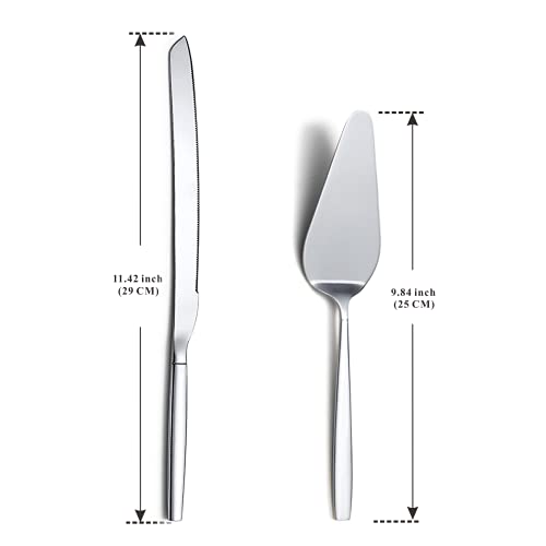 Wedding Cake Knife and Server Set - Stainless Steel, Silver