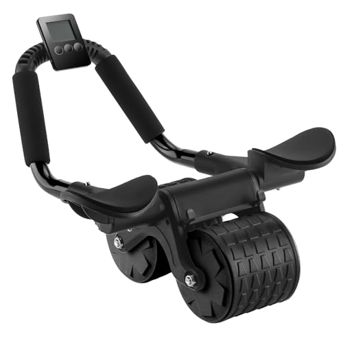 Automatic Rebound Ab Roller for Core Strength Training - Black