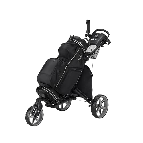 Golf Push Cart with 360 Rotating Front Wheel - Black/Charcoal