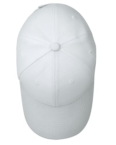 White Adjustable Baseball Caps Wholesale Set of 12 - One Size