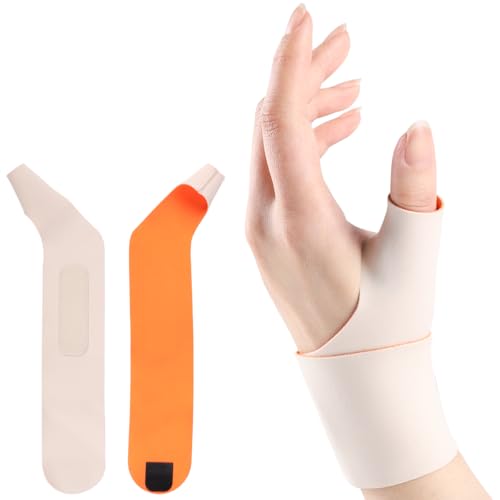 Thumb Wrist Brace Left Hand - Adjustable Compression Sleeve for Pain Relief - Medium Left / Nude