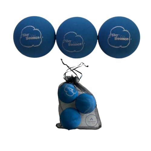 Sky Bounce Blue Rubber Handballs - 3 Count, 2 1/4-Inch