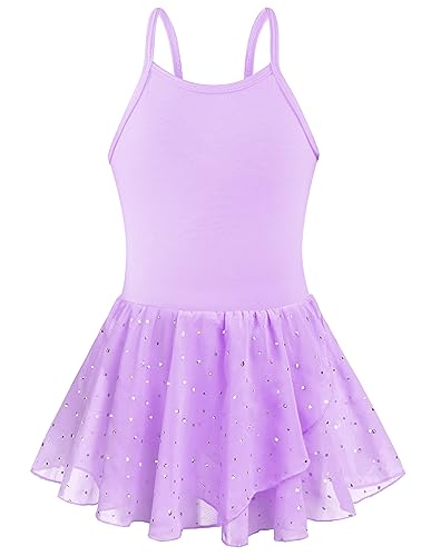 Toddler Ballet Leotard Dress for Girls - Purple, 7-8 Years