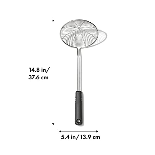 OXO Stainless Steel Skimmer & Strainer for Boiling & Frying - Durable Kitchen Tool