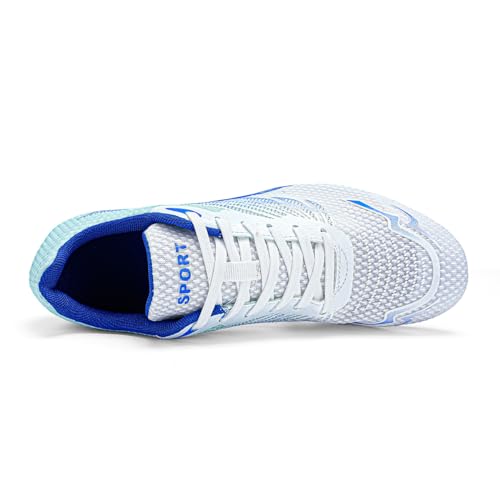 WESHIRUN Track and Field Shoes Men Women Kids 7.5 Women / 6 Men Blue Spikes