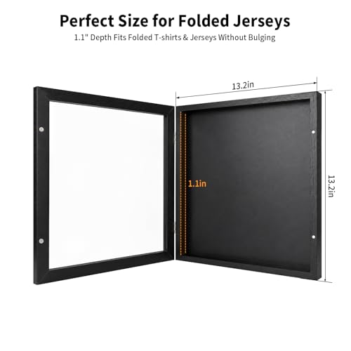 Black 2 Pack Magnetic Front-Opening Jersey Display Case 13.2x13.2"