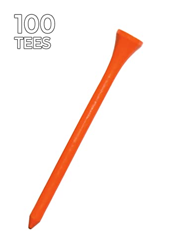 Citrus Orange Golf Tees - 100 Count, 2-3/4 Inch, Wood