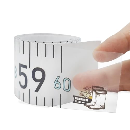 60" Waterproof Self-Adhesive Fish Measuring Ruler - Clear, 3 Pack
