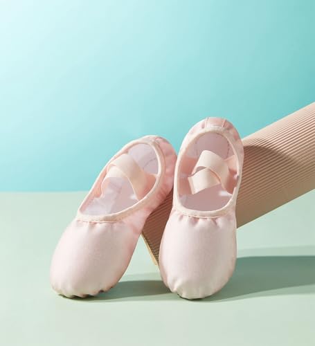 Ballet Split Sole Shoes for Girls - Toddler Pink Dance Slippers