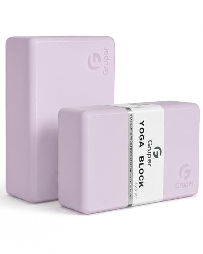 Lavender Yoga Blocks 2 Pack 9x6x3 Inches Eco-Friendly Exercise Props
