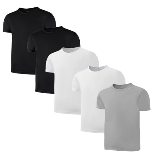 Kids Athletic Mesh T-Shirts 13-14 Years Pack of 5 - Quick Dry Boys Tops
