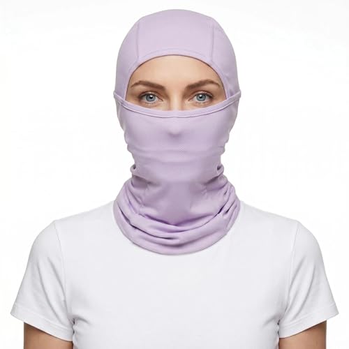 Cooling Breathable Full Face Mask - Summer UV Protection - Light Purple