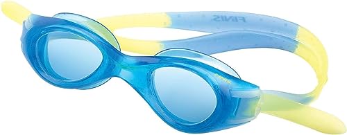 FINIS Nitro Aqua Kids Swim Goggles Blue/Yellow, Adjustable Silicone Seal
