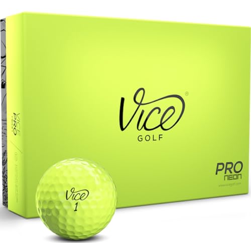 Vice Pro Lime Golf Balls - Neon Green 1 Dozen, Perfect for Competitive Play