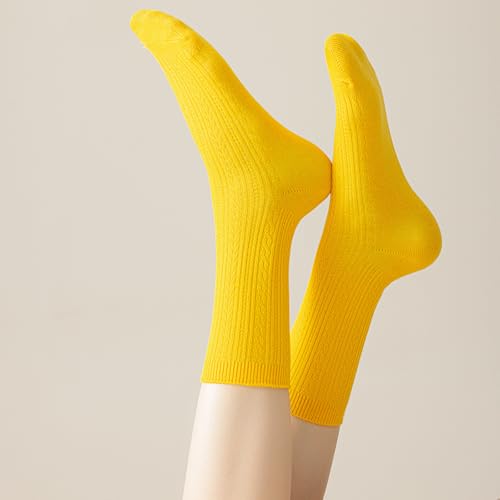 Women's Casual Bamboo Viscose Socks - 1 Pair Yellow