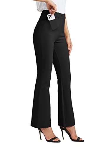 Willit Women’s Yoga Dress Pants Bootcut 28in (Med/Petite) Black