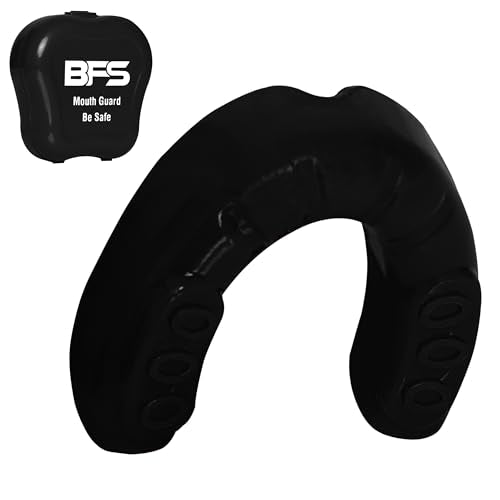 Kids Sports Mouth Guard with Case - BPA Free, Black