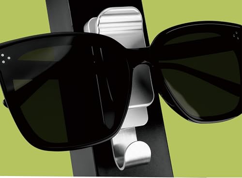 Magnetic Golf Cart Sunglass Holder - Aluminum Eyewear Clip with Hook