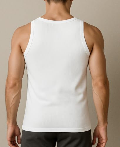 Andrew Scott Men's Cotton Tank Top 3-Pack - Bright White, X-Large