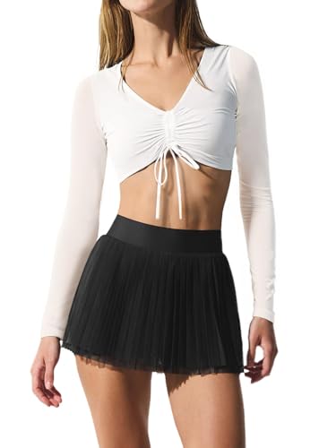 Women's Long Sleeve Sports Bra - Off-white Z Medium