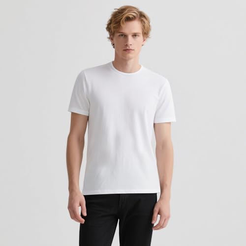 OKBA Men's XL White Crew Neck T-Shirts 4-Pack - Short Sleeve Undershirts for Workout
