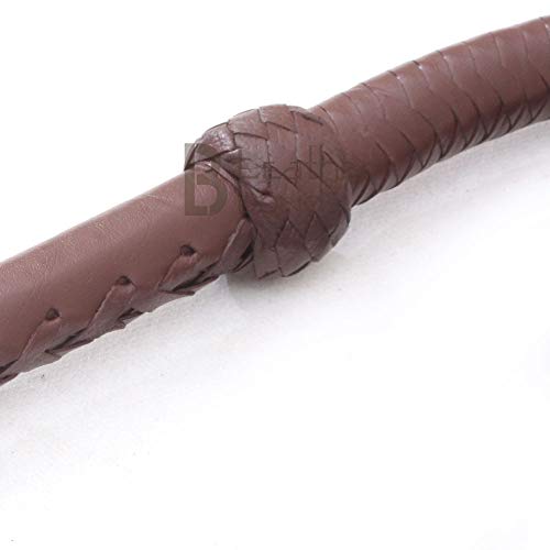 8 Foot Indiana Jones Style Leather Bullwhip - Dark Brown Cowhide Handcrafted Equestrian Whip