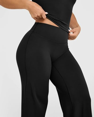 OQQ Yoga Pants Women Medium Black Casual Soft Straight Leg Bottoms (Variation: Medium / Black)